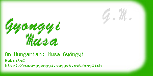 gyongyi musa business card